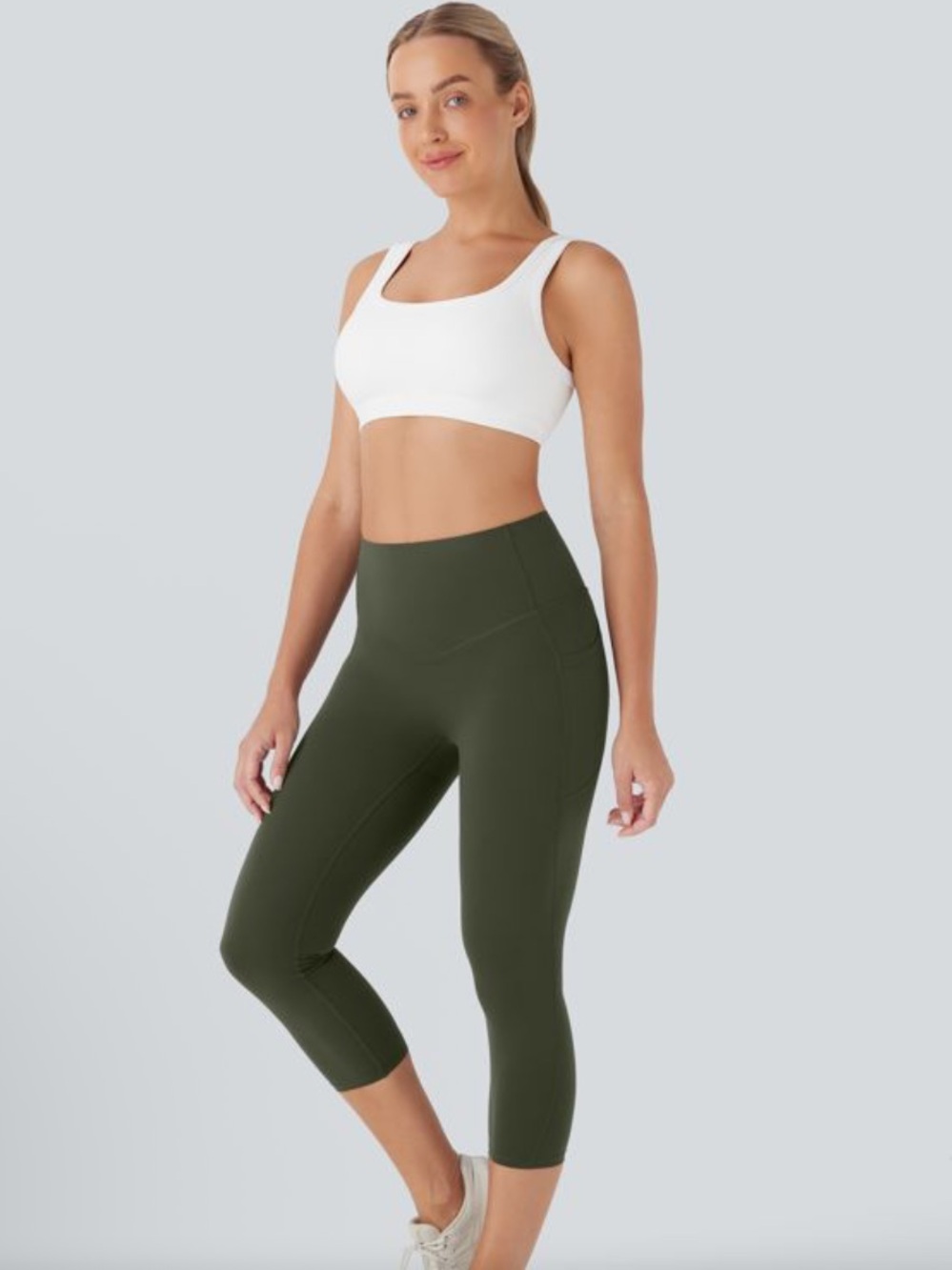 Halara Green UltraSculpt High Waist Butt Lifting Tummy Control Pocket Leggings